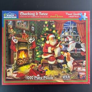 NEW Checking It Twice 1000 Piece Jigsaw Puzzle by White Mountain